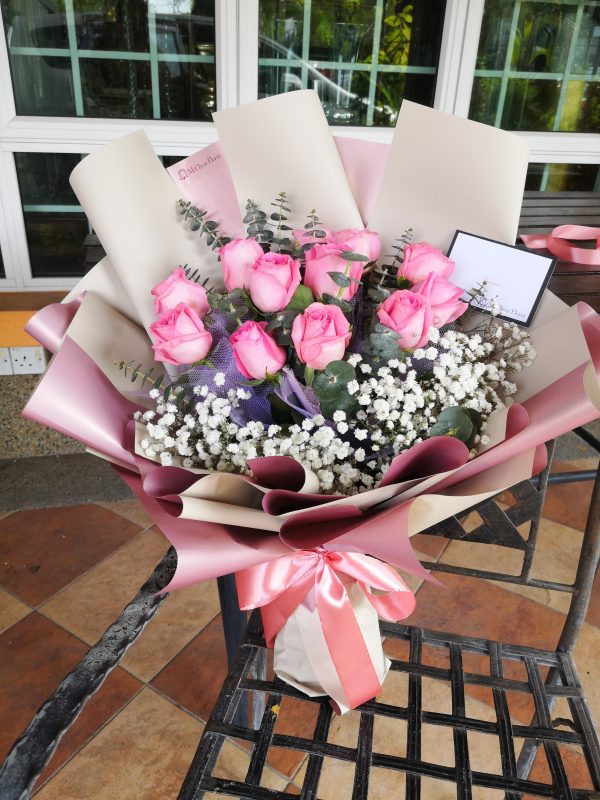 12 Pink Roses - Image 3