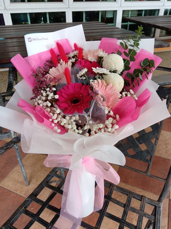 Pink Gerberas & Ping Pongs